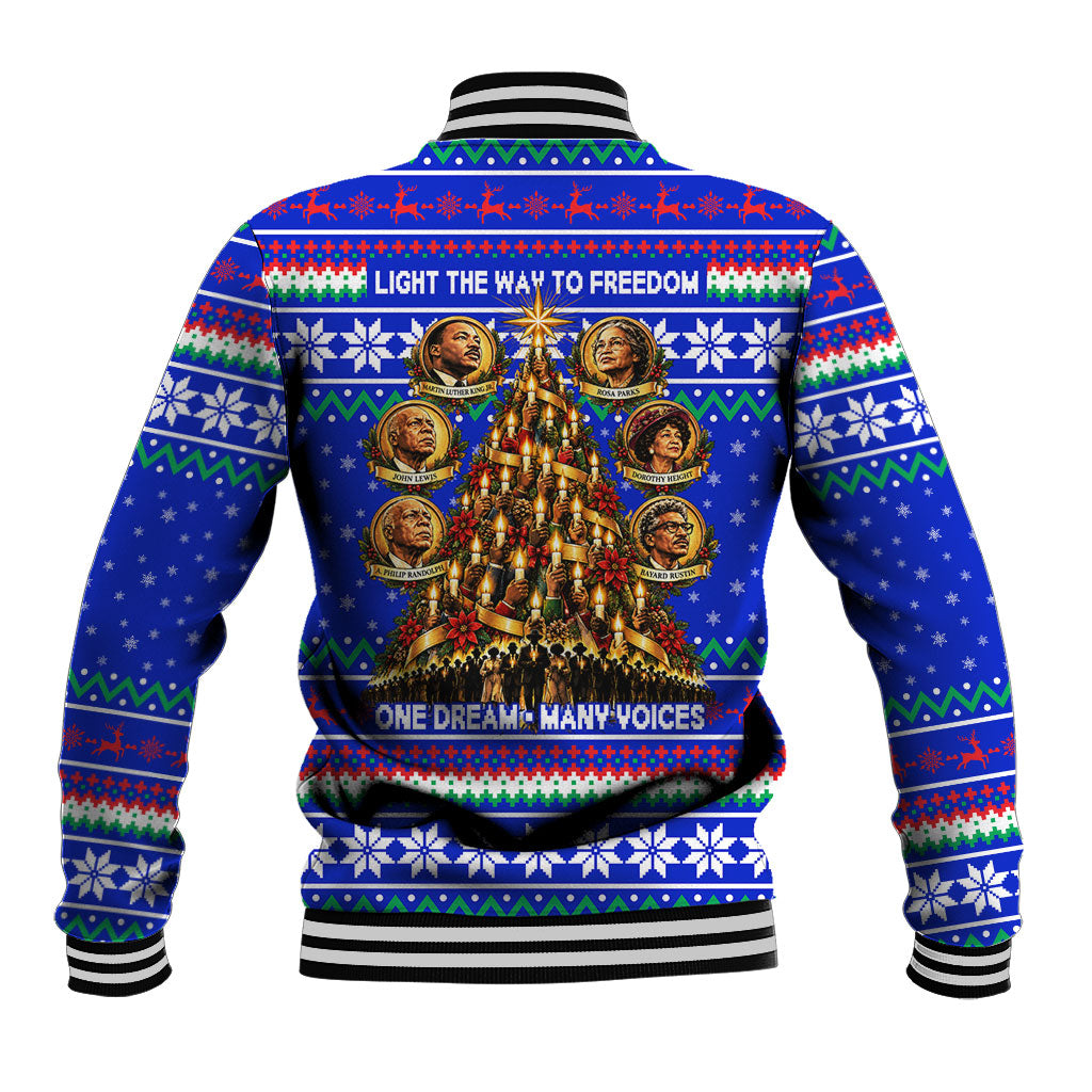 Civil Rights Leaders Christmas Baseball Jacket Pattern Vintage Retro Black History Freedom Art