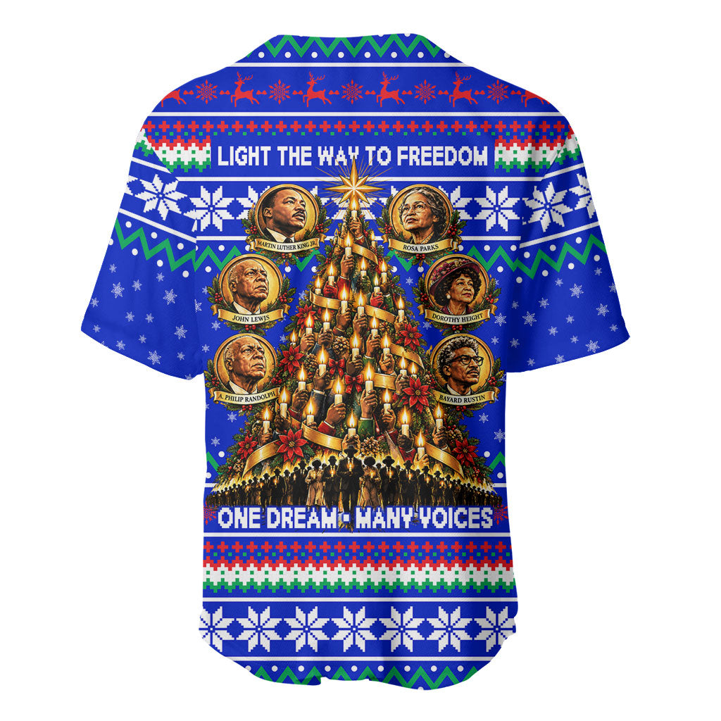 Civil Rights Leaders Christmas Baseball Jersey Pattern Vintage Retro Black History Freedom Art