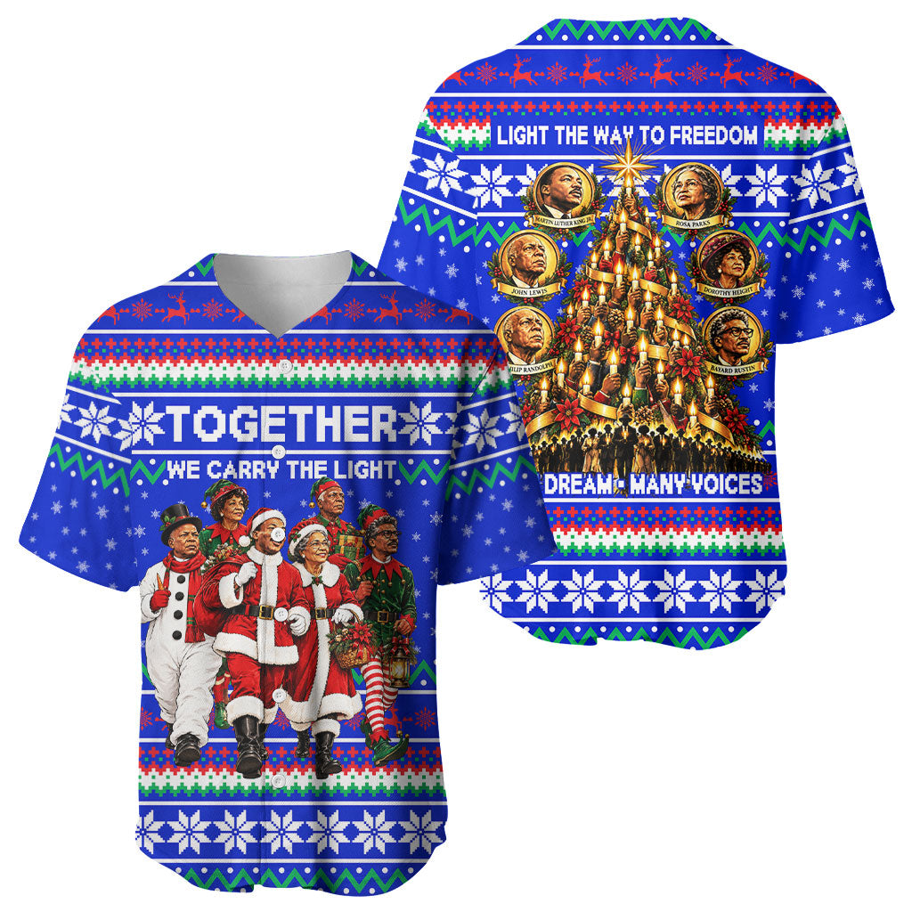 Civil Rights Leaders Christmas Baseball Jersey Pattern Vintage Retro Black History Freedom Art
