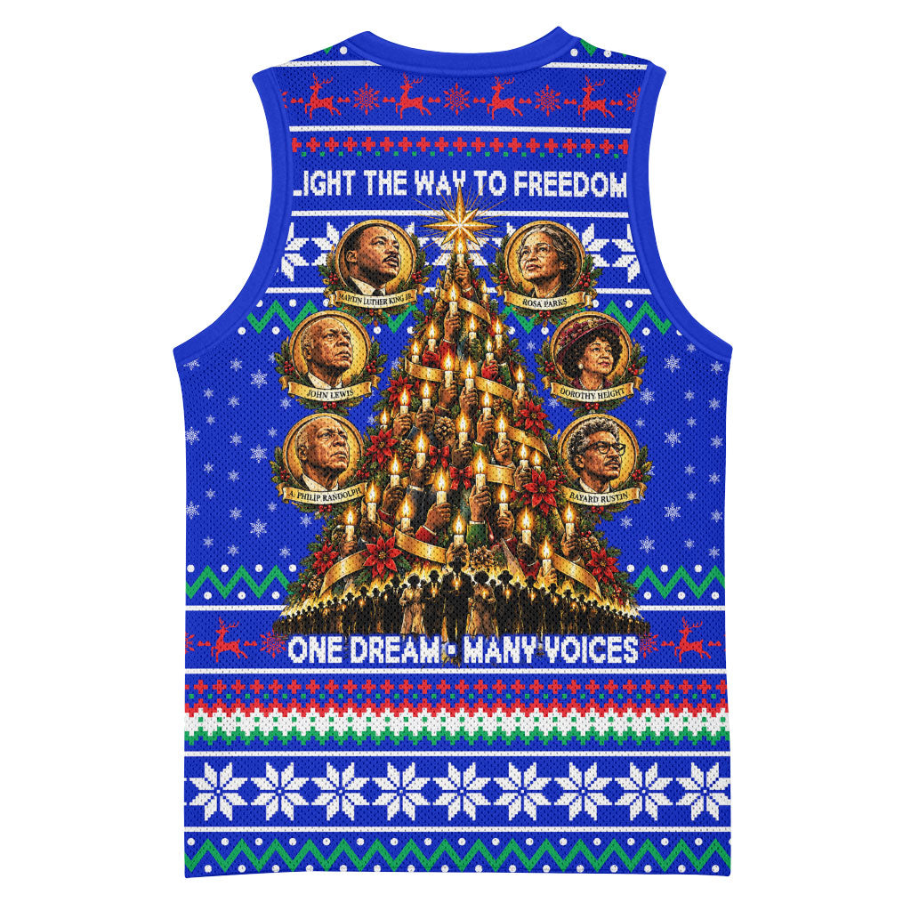 Civil Rights Leaders Christmas Basketball Jersey Pattern Vintage Retro Black History Freedom Art
