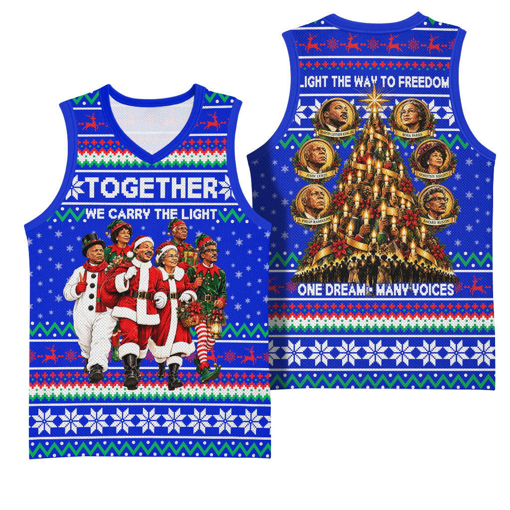 Civil Rights Leaders Christmas Basketball Jersey Pattern Vintage Retro Black History Freedom Art