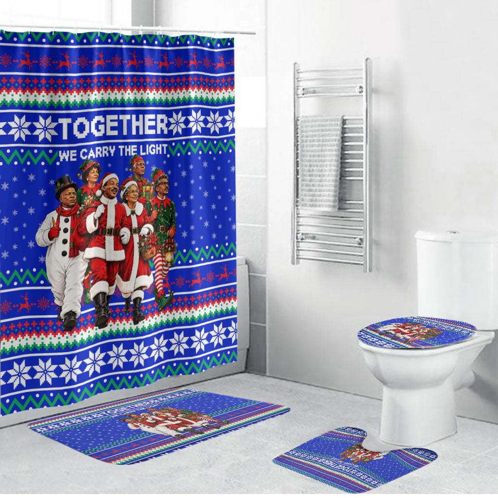 Civil Rights Leaders Christmas Bathroom Set Pattern Vintage Retro Black History Freedom Art