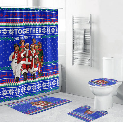 Civil Rights Leaders Christmas Bathroom Set Pattern Vintage Retro Black History Freedom Art