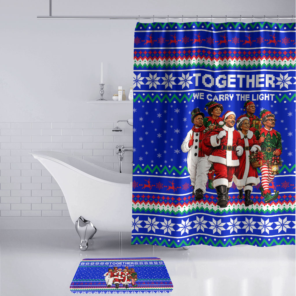 Civil Rights Leaders Christmas Bathroom Set Pattern Vintage Retro Black History Freedom Art