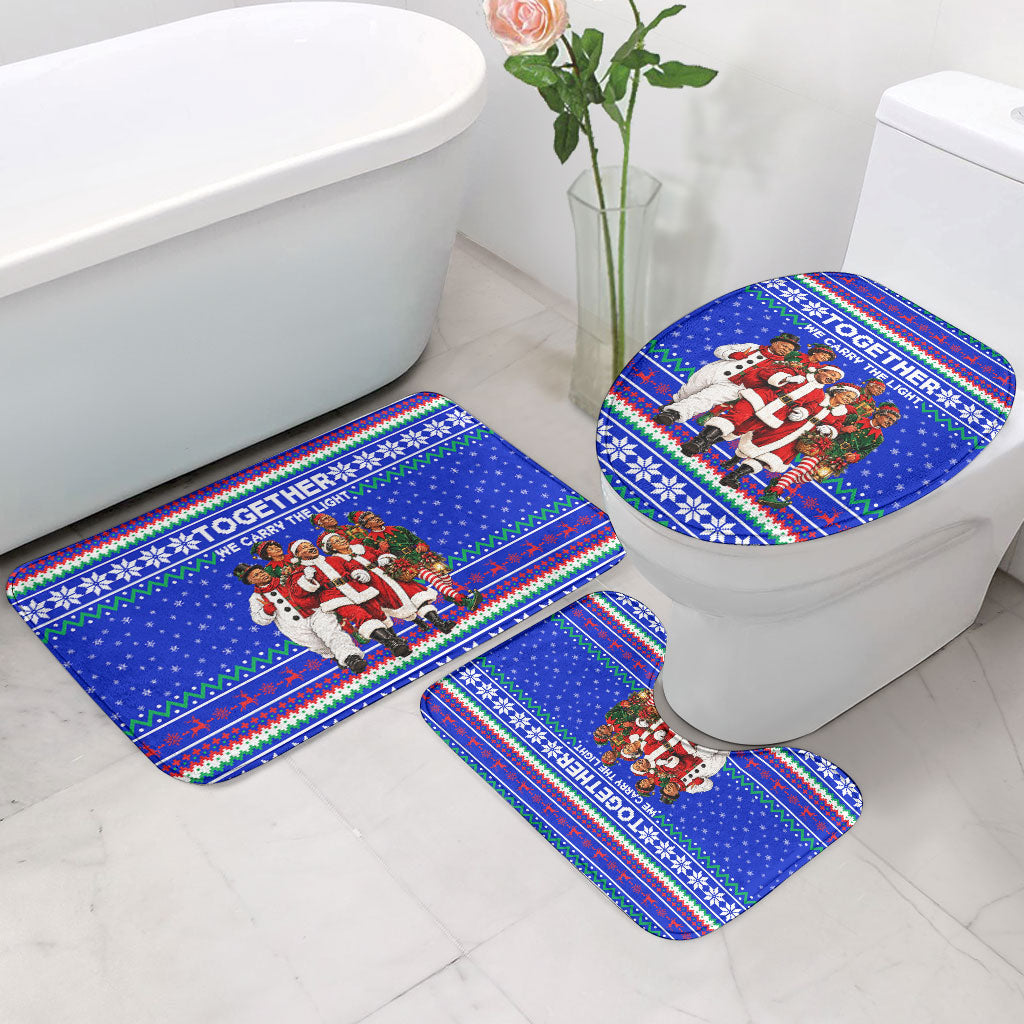 Civil Rights Leaders Christmas Bathroom Set Pattern Vintage Retro Black History Freedom Art