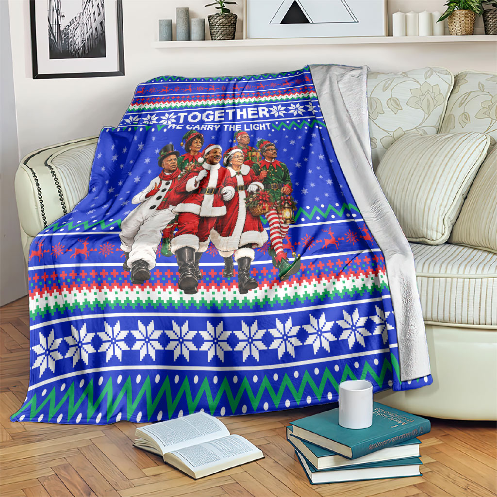 Civil Rights Leaders Christmas Blanket Pattern Vintage Retro Black History Freedom Art