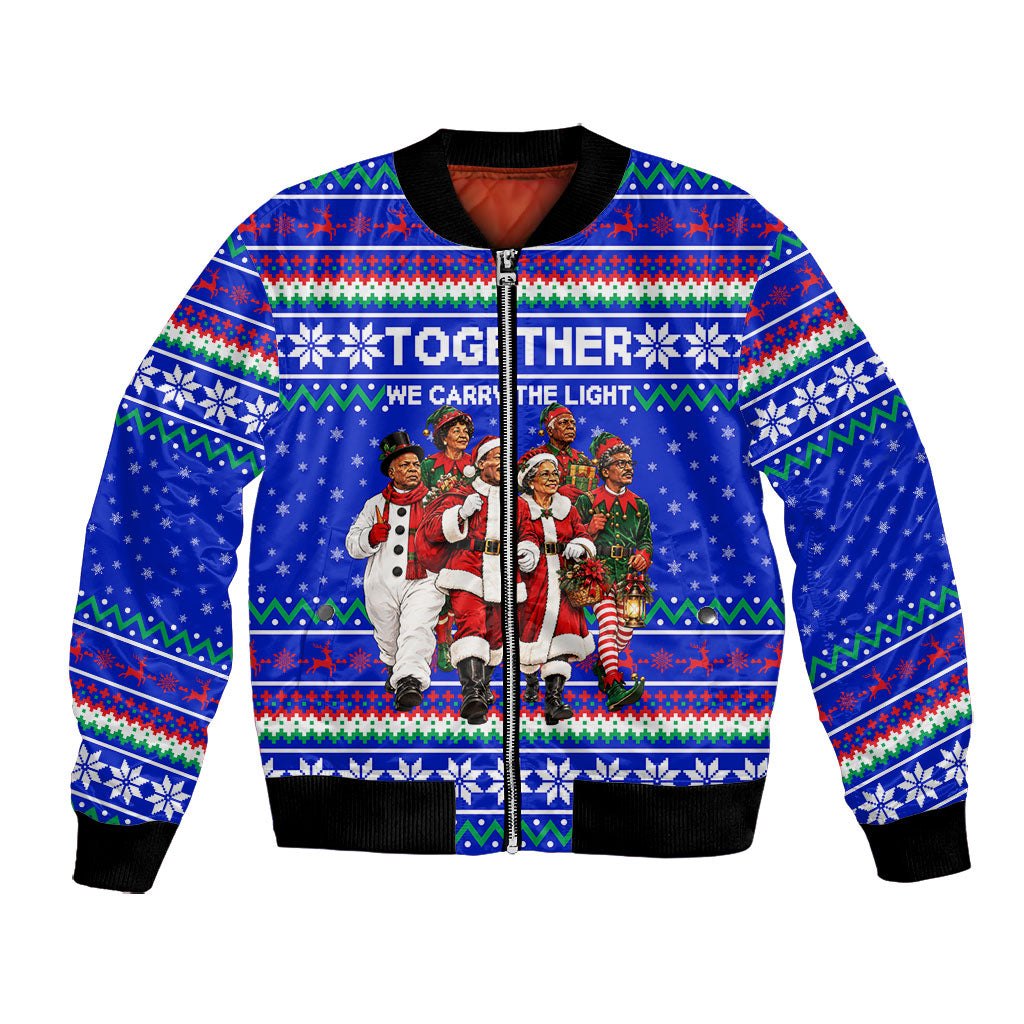 Civil Rights Leaders Christmas Bomber Jacket Pattern Vintage Retro Black History Freedom Art