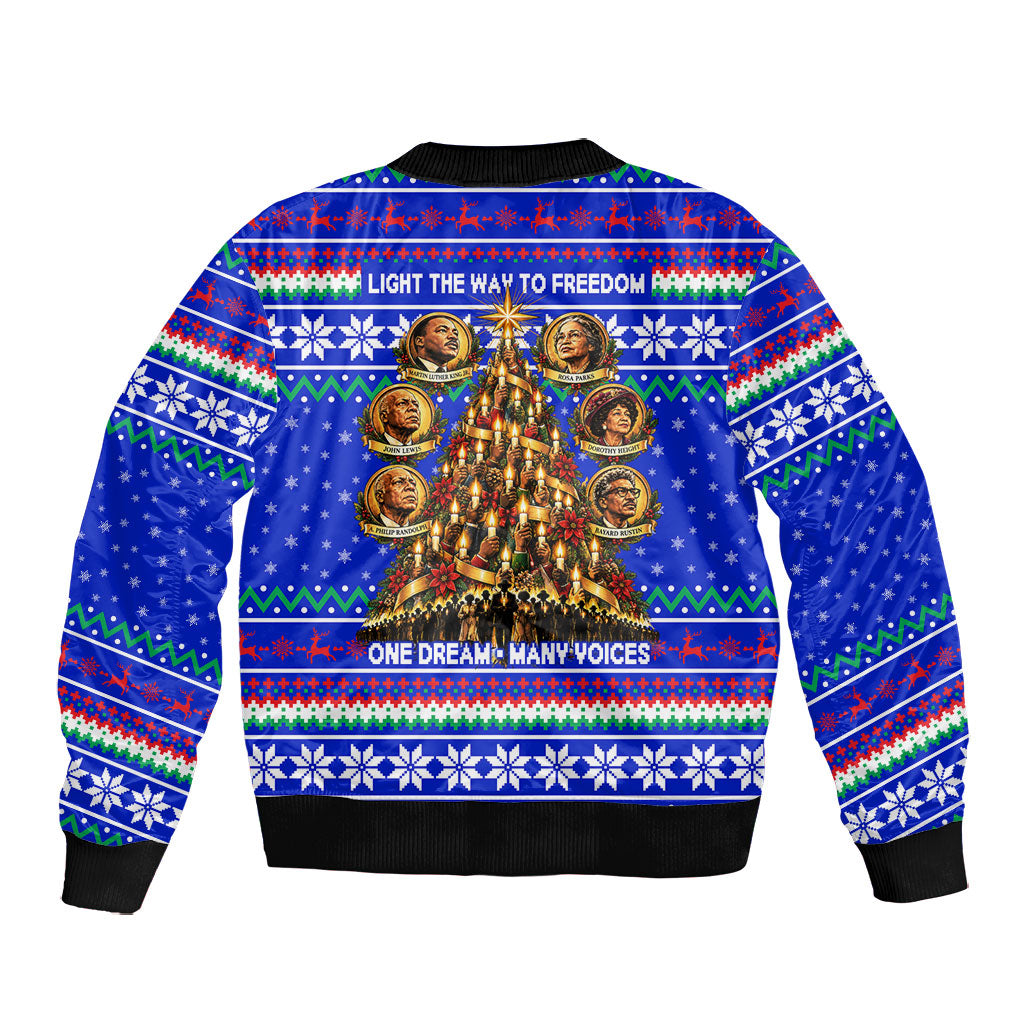 Civil Rights Leaders Christmas Bomber Jacket Pattern Vintage Retro Black History Freedom Art