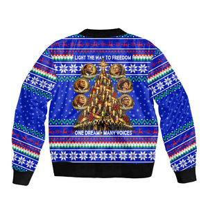Civil Rights Leaders Christmas Bomber Jacket Pattern Vintage Retro Black History Freedom Art