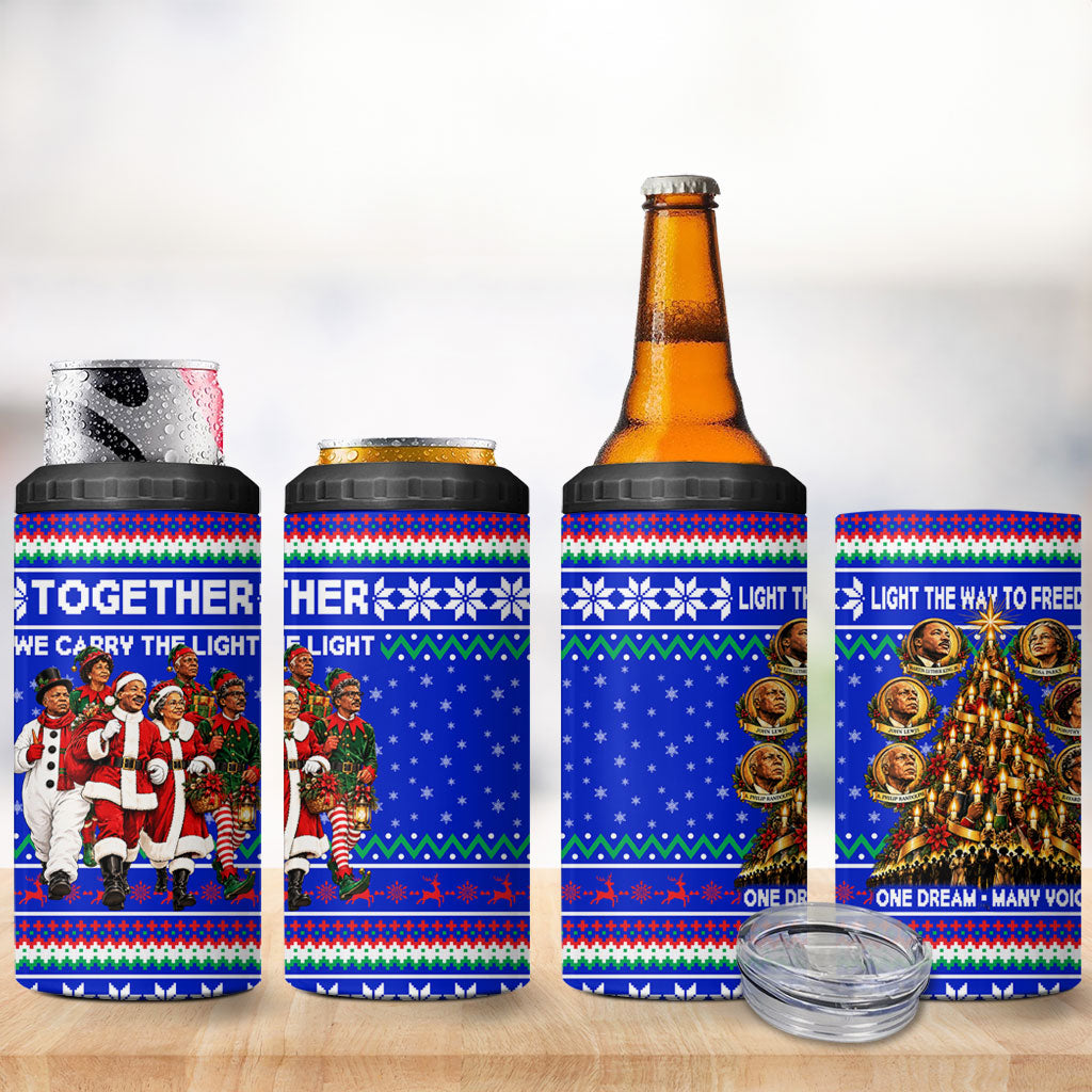 Civil Rights Leaders Christmas 4 in 1 Can Cooler Tumbler Pattern Vintage Retro Black History Freedom Art
