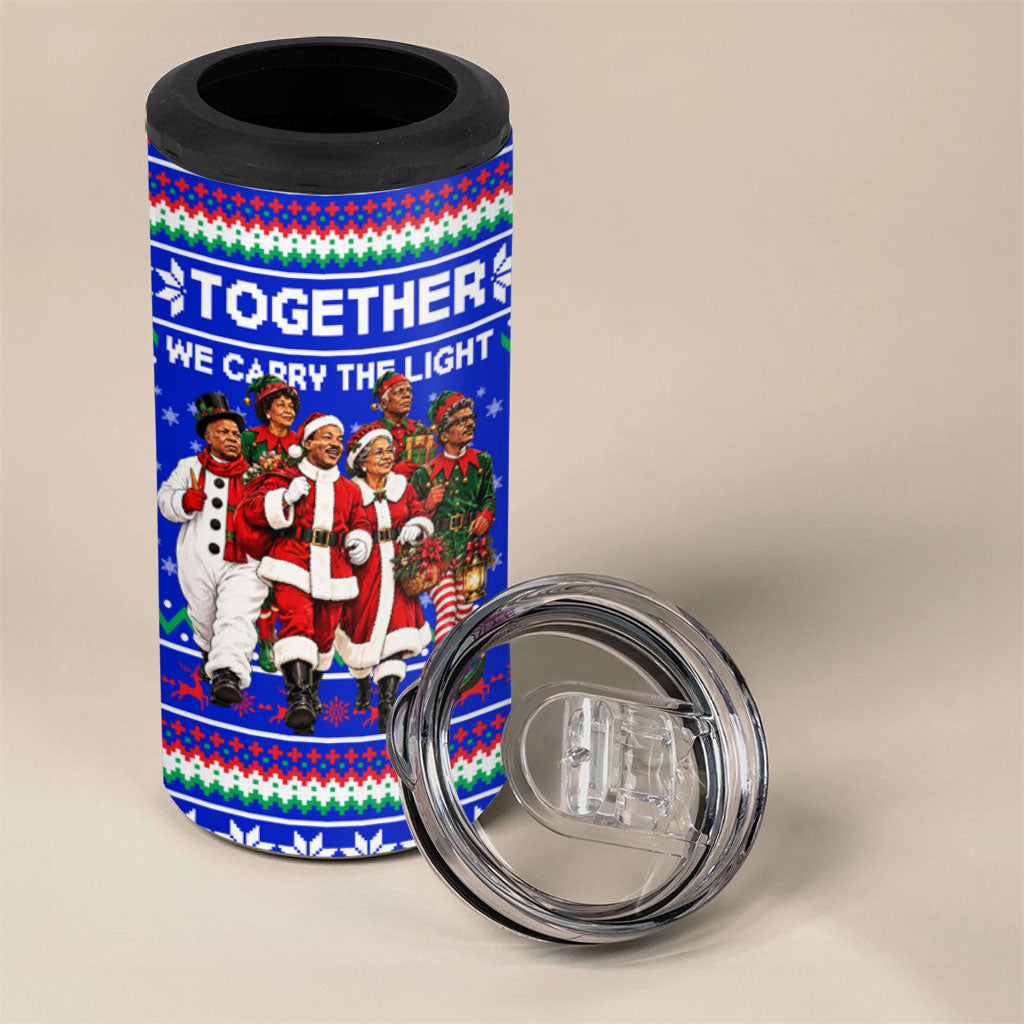 Civil Rights Leaders Christmas 4 in 1 Can Cooler Tumbler Pattern Vintage Retro Black History Freedom Art