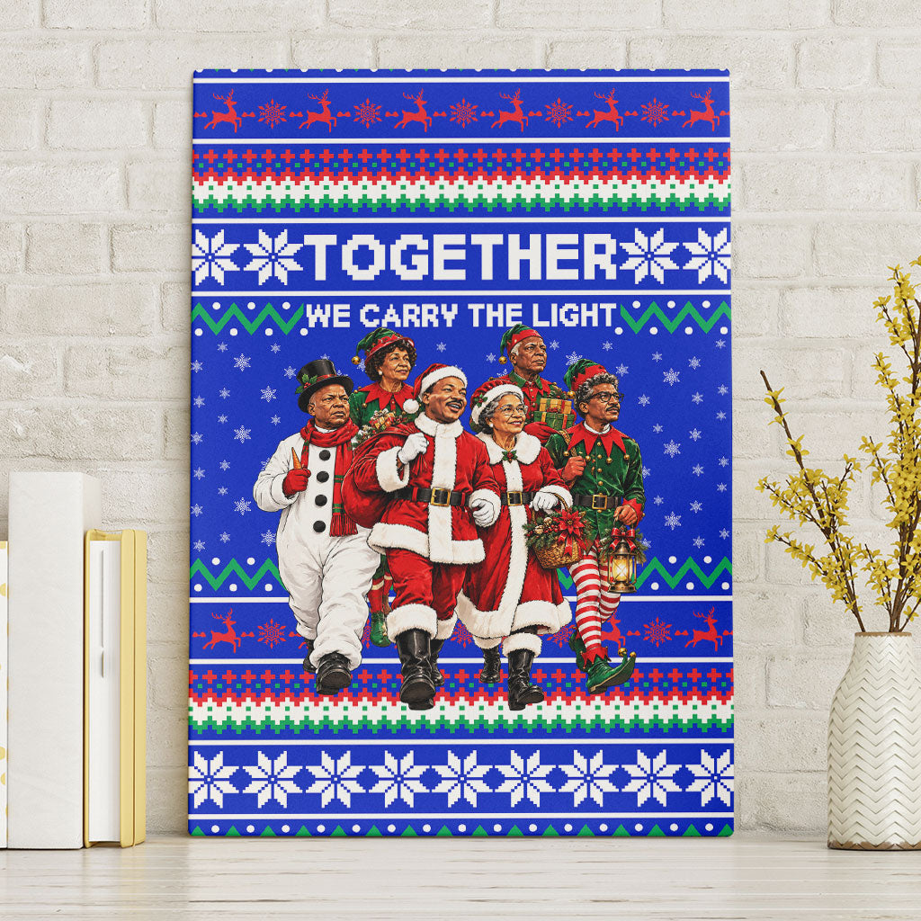 Civil Rights Leaders Christmas Canvas Wall Art Pattern Vintage Retro Black History Freedom Art