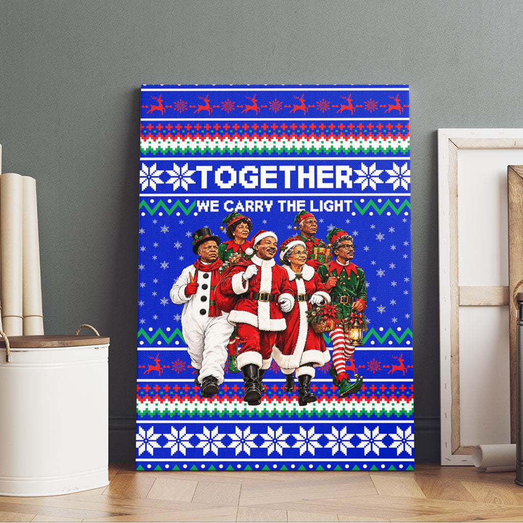 Civil Rights Leaders Christmas Canvas Wall Art Pattern Vintage Retro Black History Freedom Art