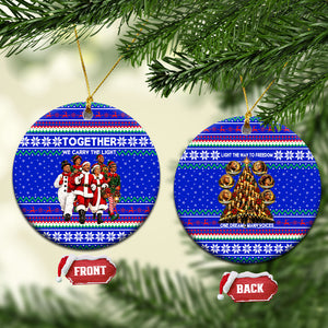 Civil Rights Leaders Christmas Ceramic Ornament Pattern Vintage Retro Black History Freedom Art