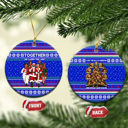 Civil Rights Leaders Christmas Ceramic Ornament Pattern Vintage Retro Black History Freedom Art