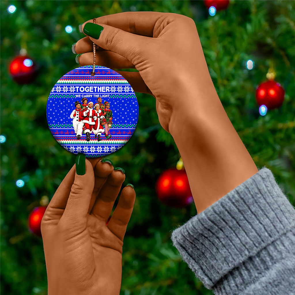 Civil Rights Leaders Christmas Ceramic Ornament Pattern Vintage Retro Black History Freedom Art