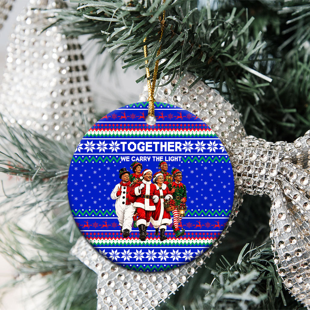 Civil Rights Leaders Christmas Ceramic Ornament Pattern Vintage Retro Black History Freedom Art
