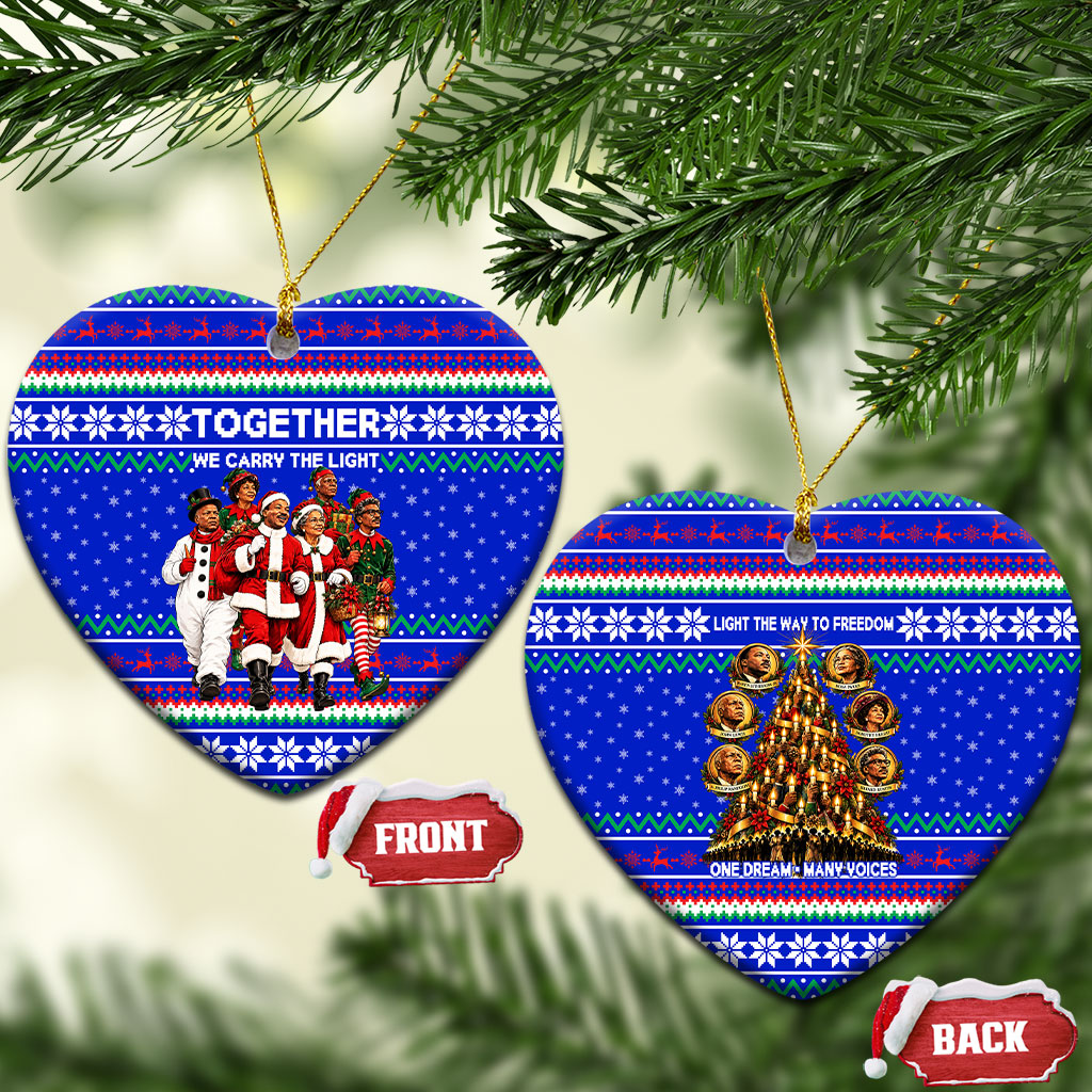 Civil Rights Leaders Christmas Ceramic Ornament Pattern Vintage Retro Black History Freedom Art