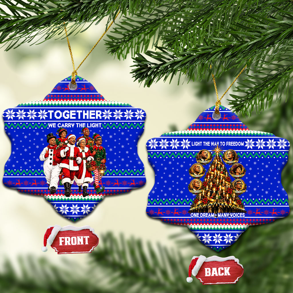 Civil Rights Leaders Christmas Ceramic Ornament Pattern Vintage Retro Black History Freedom Art