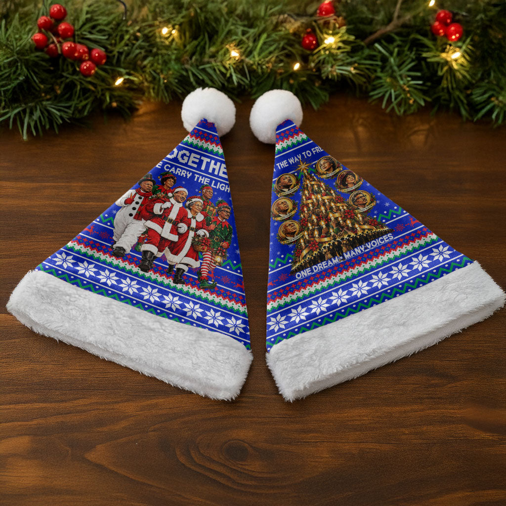 Civil Rights Leaders Christmas Santa Hat Pattern Vintage Retro Black History Freedom Art