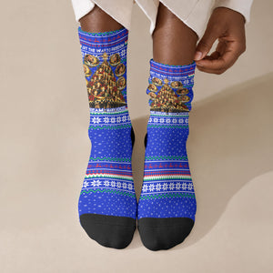 Civil Rights Leaders Christmas Crew Socks Pattern Vintage Retro Black History Freedom Art