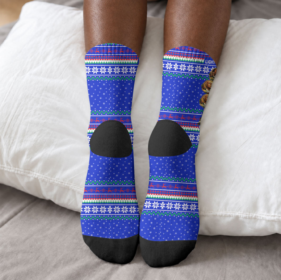 Civil Rights Leaders Christmas Crew Socks Pattern Vintage Retro Black History Freedom Art