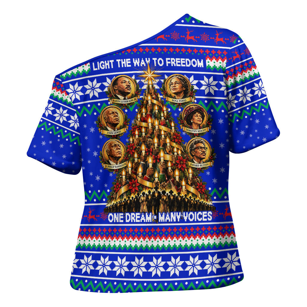 Civil Rights Leaders Christmas Cross Shoulder Shirt Pattern Vintage Retro Black History Freedom Art