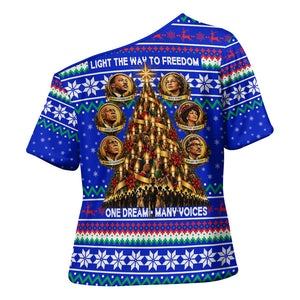 Civil Rights Leaders Christmas Cross Shoulder Shirt Pattern Vintage Retro Black History Freedom Art