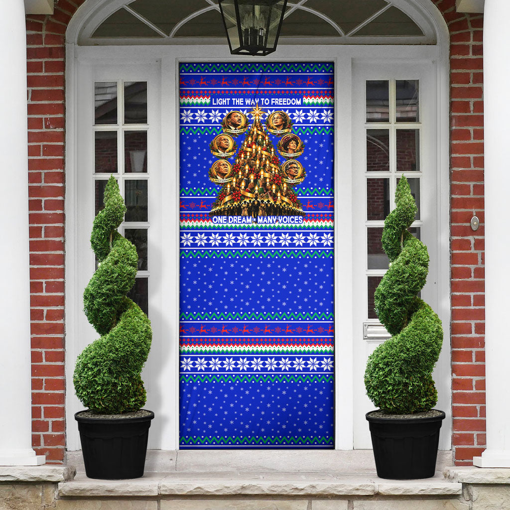 Civil Rights Leaders Christmas Door Cover Pattern Vintage Retro Black History Freedom Art