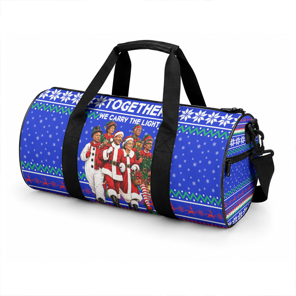 Civil Rights Leaders Christmas Duffle Bag Pattern Vintage Retro Black History Freedom Art