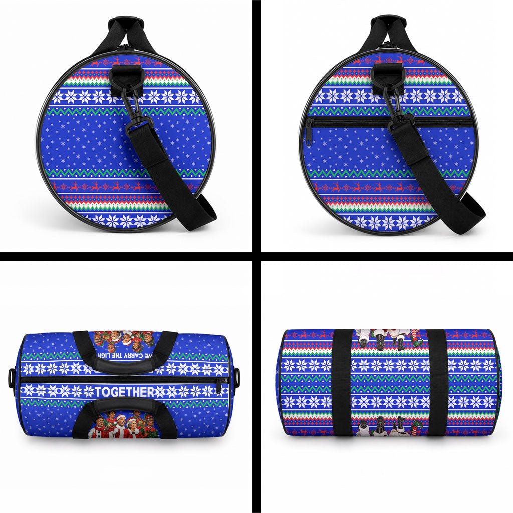 Civil Rights Leaders Christmas Duffle Bag Pattern Vintage Retro Black History Freedom Art