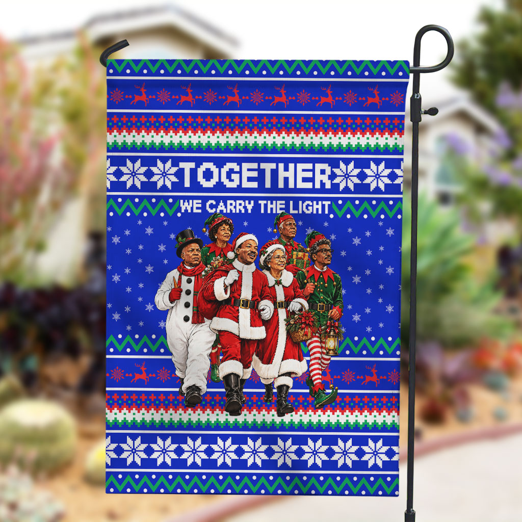 Civil Rights Leaders Christmas Garden Flag Pattern Vintage Retro Black History Freedom Art