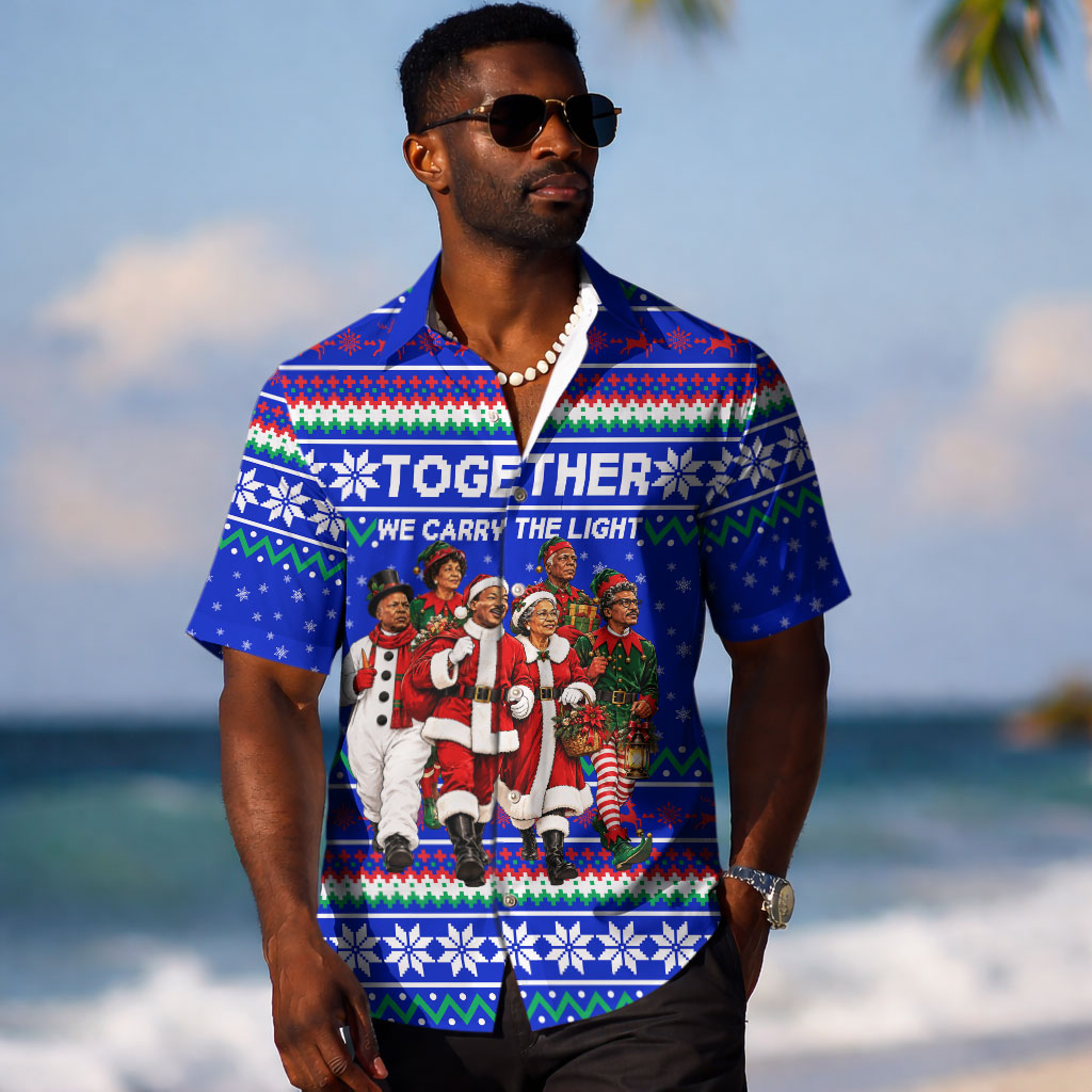 Civil Rights Leaders Christmas Hawaiian Shirt Pattern Vintage Retro Black History Freedom Art