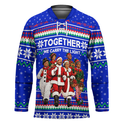 Civil Rights Leaders Christmas Hockey Jersey Pattern Vintage Retro Black History Freedom Art
