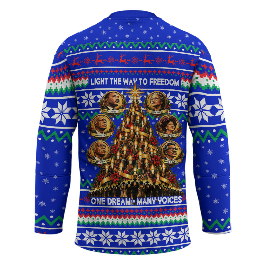 Civil Rights Leaders Christmas Hockey Jersey Pattern Vintage Retro Black History Freedom Art