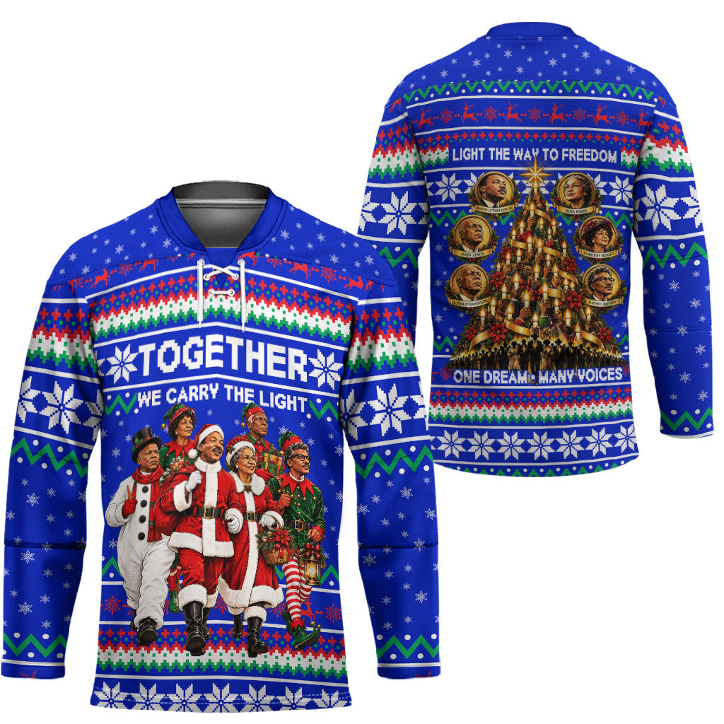 Civil Rights Leaders Christmas Hockey Jersey Pattern Vintage Retro Black History Freedom Art