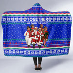 Civil Rights Leaders Christmas Hooded Blanket Pattern Vintage Retro Black History Freedom Art