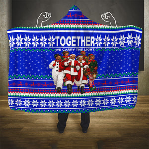 Civil Rights Leaders Christmas Hooded Blanket Pattern Vintage Retro Black History Freedom Art