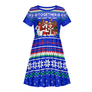 Civil Rights Leaders Christmas Kid Short Sleeve Dress Pattern Vintage Retro Black History Freedom Art