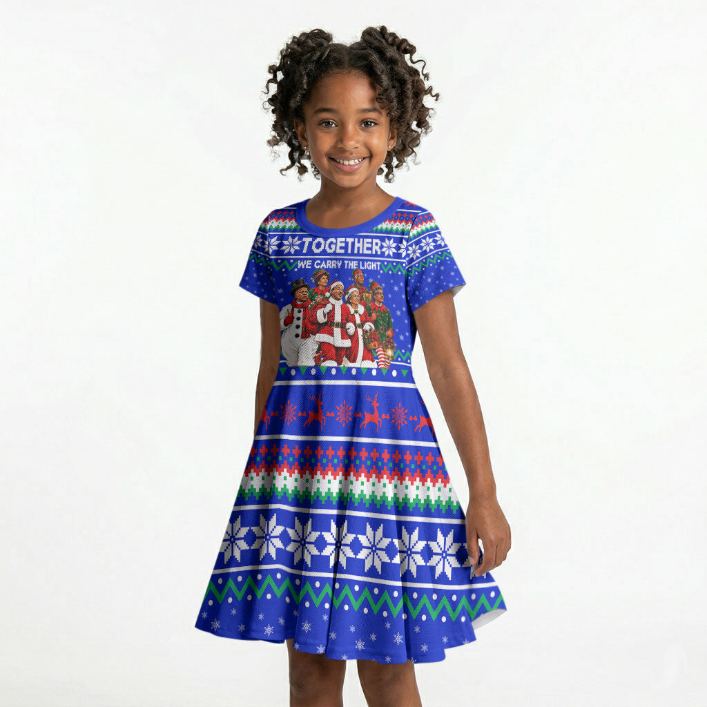 Civil Rights Leaders Christmas Kid Short Sleeve Dress Pattern Vintage Retro Black History Freedom Art