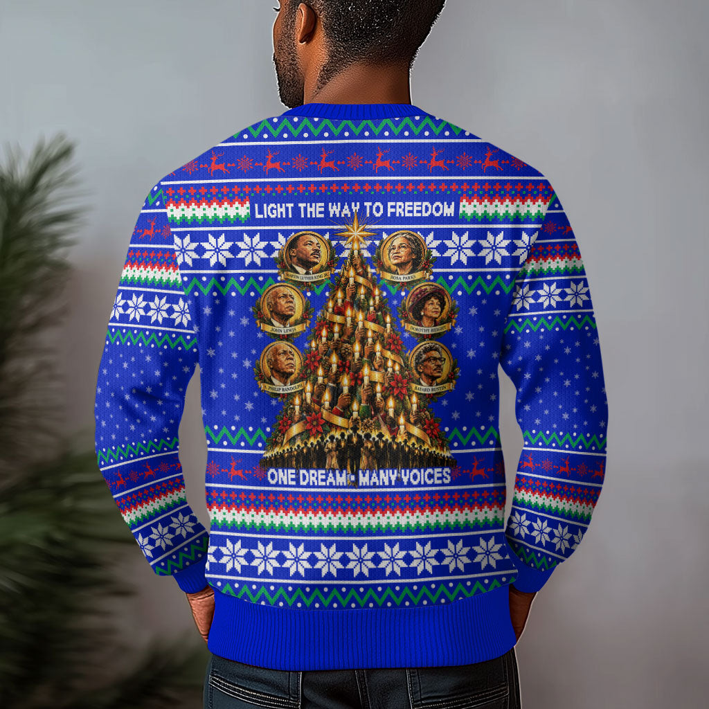 Civil Rights Leaders Christmas Ugly Christmas Sweater Pattern Vintage Retro Black History Freedom Art