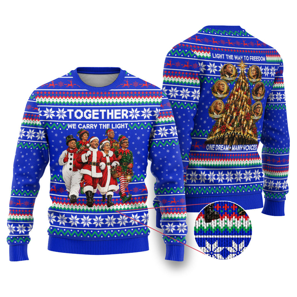 Civil Rights Leaders Christmas Ugly Christmas Sweater Pattern Vintage Retro Black History Freedom Art