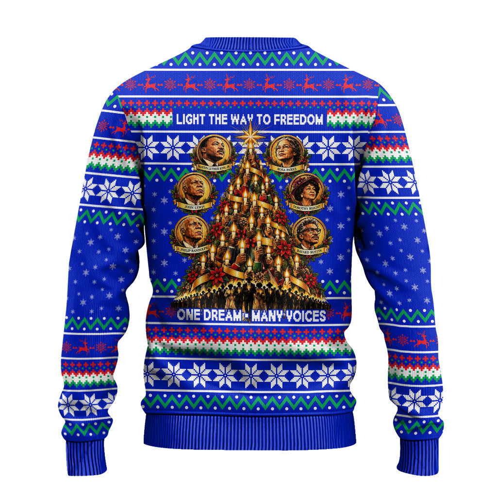 Civil Rights Leaders Christmas Ugly Christmas Sweater Pattern Vintage Retro Black History Freedom Art