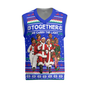 Civil Rights Leaders Christmas Knitted V-Neck Vest Pattern Vintage Retro Black History Freedom Art