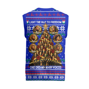 Civil Rights Leaders Christmas Knitted V-Neck Vest Pattern Vintage Retro Black History Freedom Art
