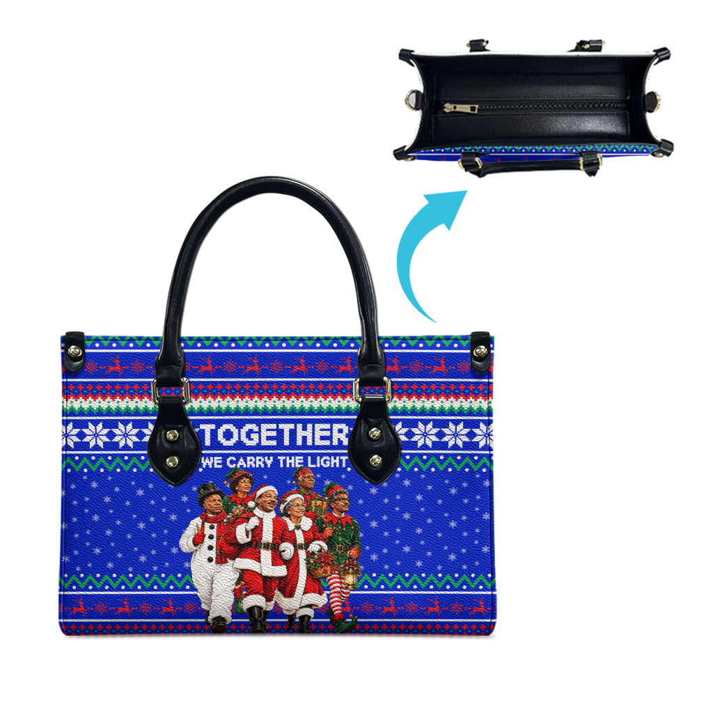 Civil Rights Leaders Christmas Leather Bag Pattern Vintage Retro Black History Freedom Art