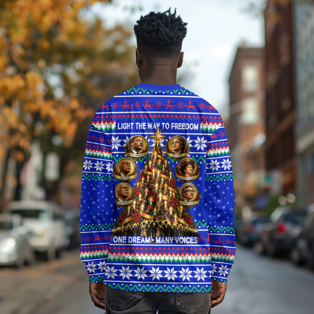 Civil Rights Leaders Christmas Long Sleeve Shirt Pattern Vintage Retro Black History Freedom Art