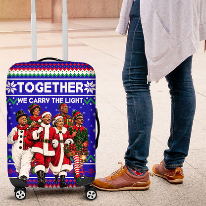 Civil Rights Leaders Christmas Luggage Cover Pattern Vintage Retro Black History Freedom Art