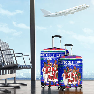 Civil Rights Leaders Christmas Luggage Cover Pattern Vintage Retro Black History Freedom Art