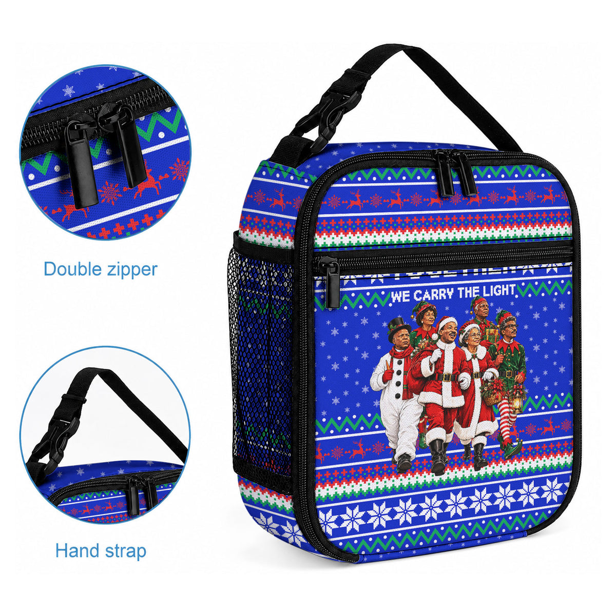 Civil Rights Leaders Christmas Lunch Bag Pattern Vintage Retro Black History Freedom Art
